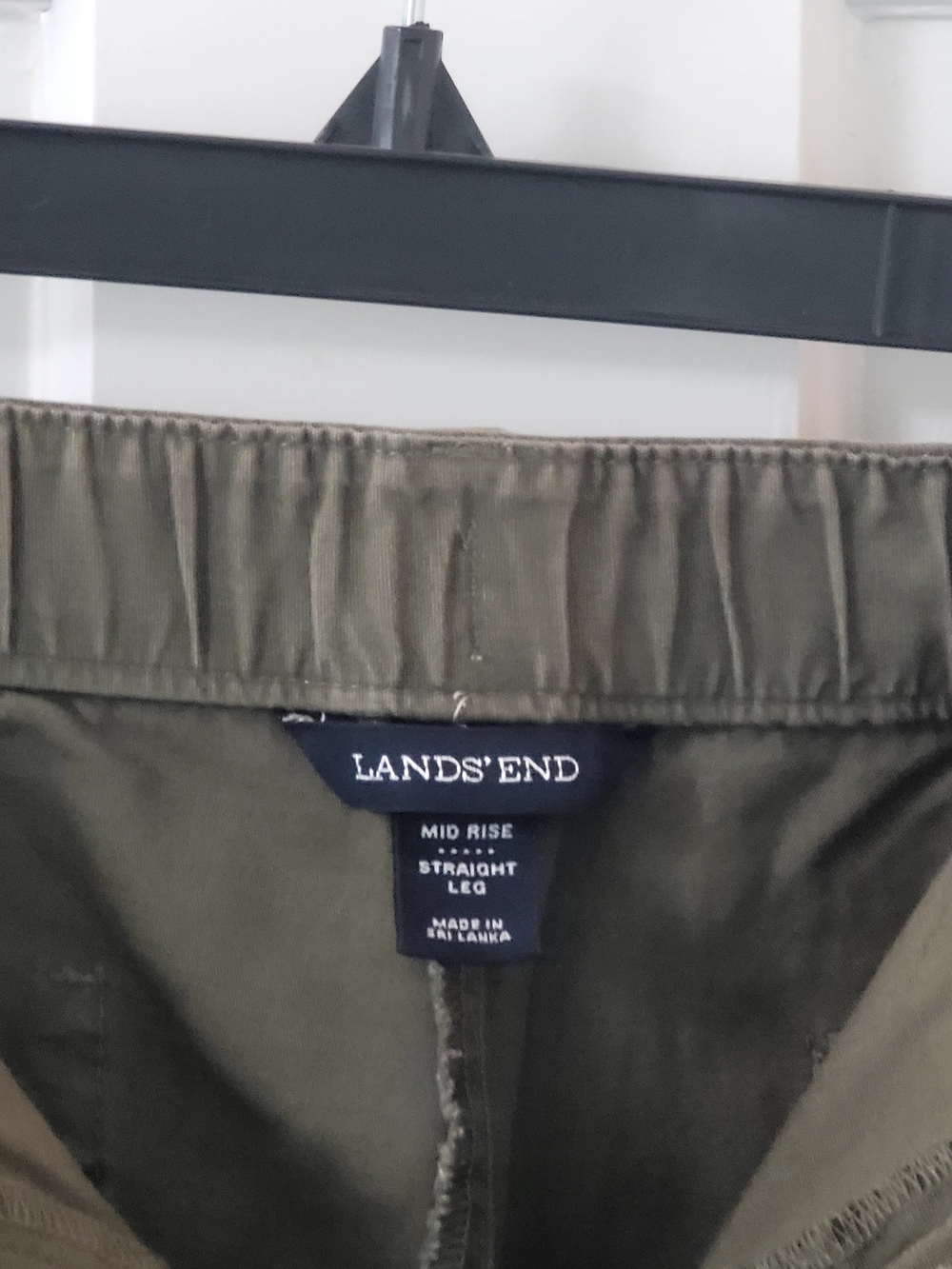 Lands' End Mid-Rise Straight Leg Pants - Olive Green